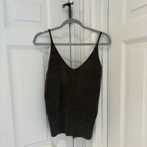 Julie Billiart Olive green Spaghetti strap Top